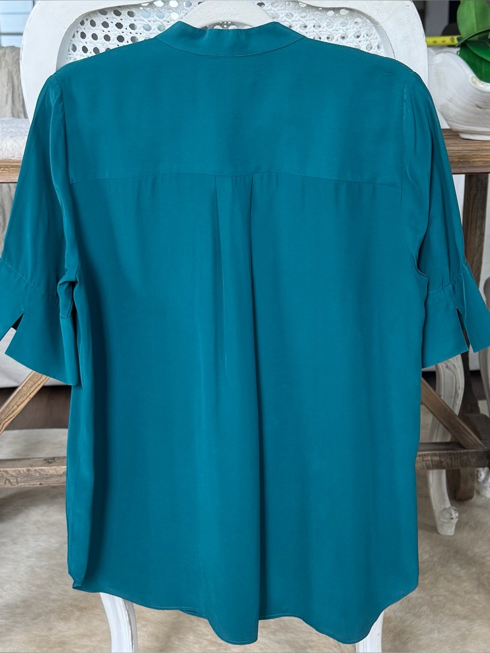 Lafayette 148 100% Silk Theodora Matte Silk Button Blouse M - Picture 3 of 9
